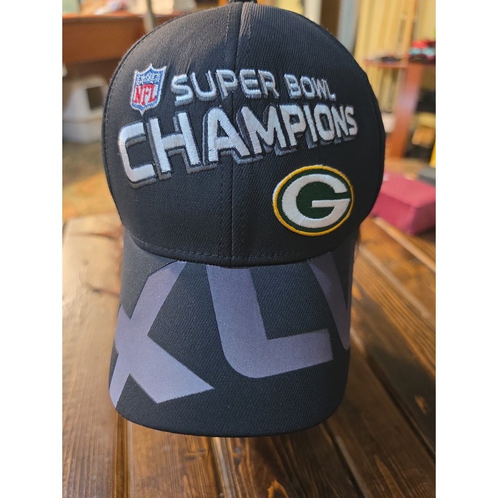 Reebok Green Bay Packers Fitted SUPER BOWL XLV CHAMPIONS HAT Cap